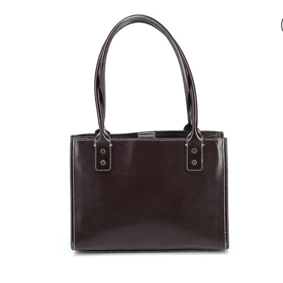 Wilson’s Leather Vintage Y2K Brown Leather Satchel “Maxima” Tote Handbag Purse - Picture 7 of 16